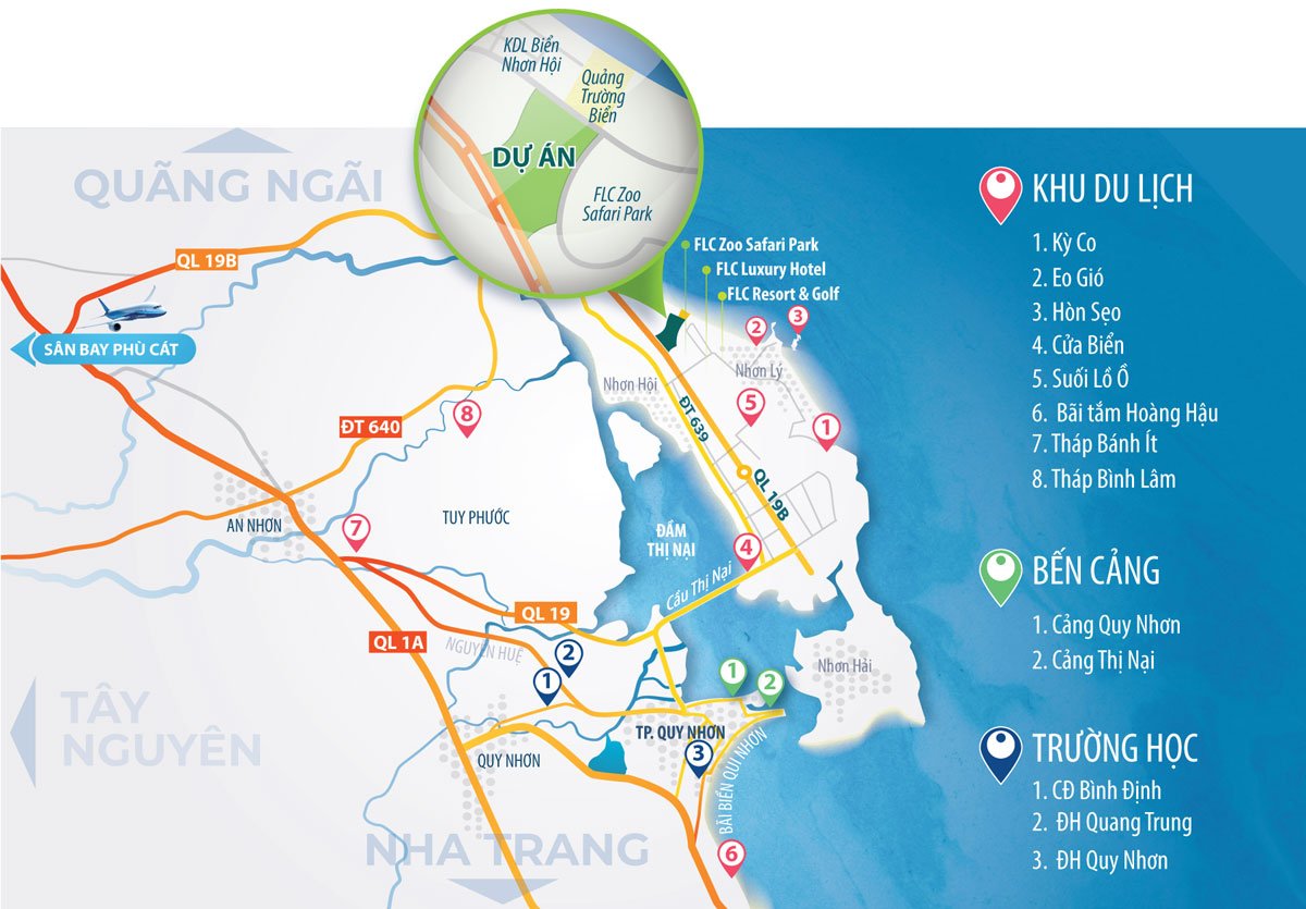 Sơ đồ Vị trí Dự án Khu đô thị Nhơn Hội New City