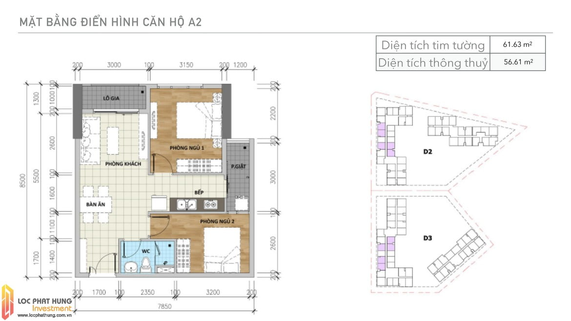 Thiết kế căn A2 Aio Bình Tân