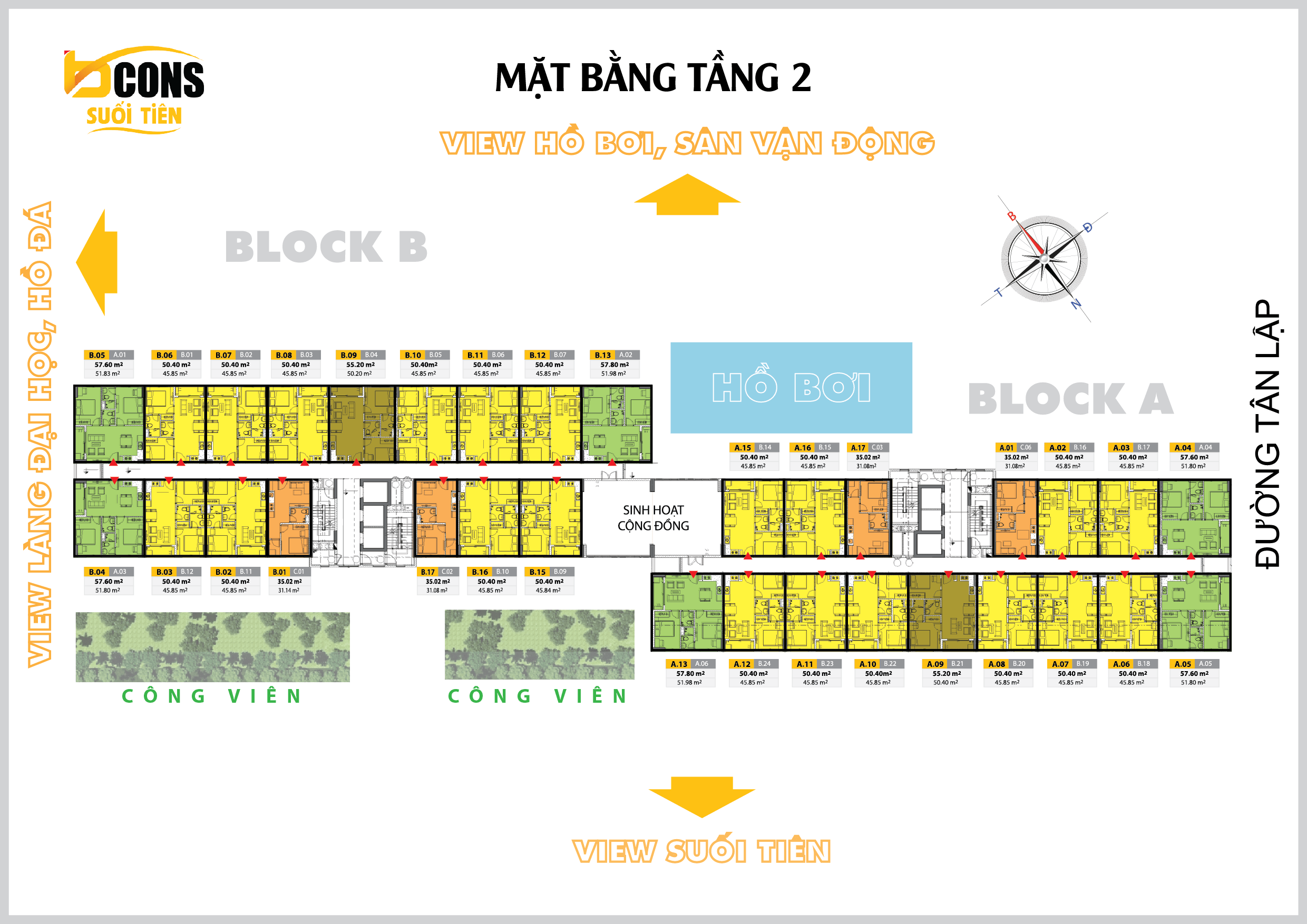 mặt bằng tầng 2