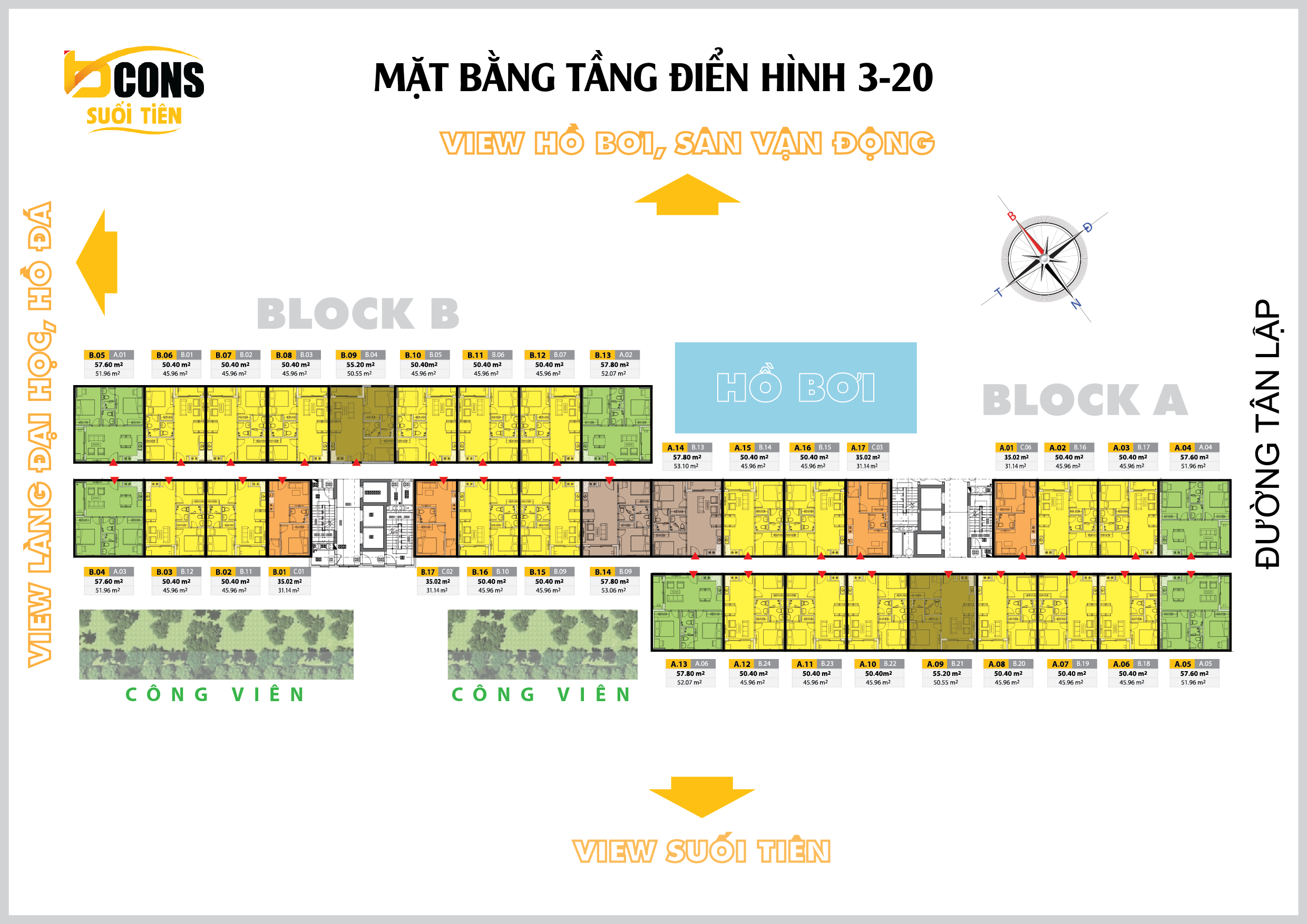 mặt bằng tầng 3-20