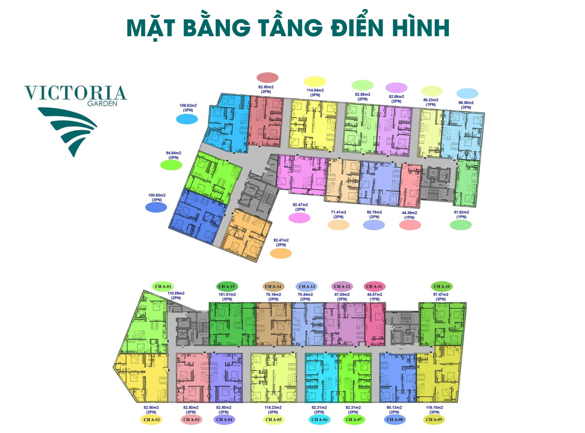 Mặt bằng tầng điển hình Victoria Garden