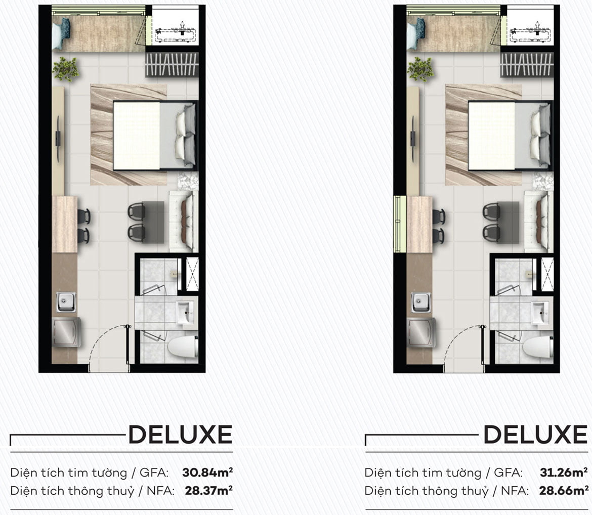 Thiết kế chi tiết căn hộ condotel dự án The Sóng Vũng Tàu đường Thi Sách