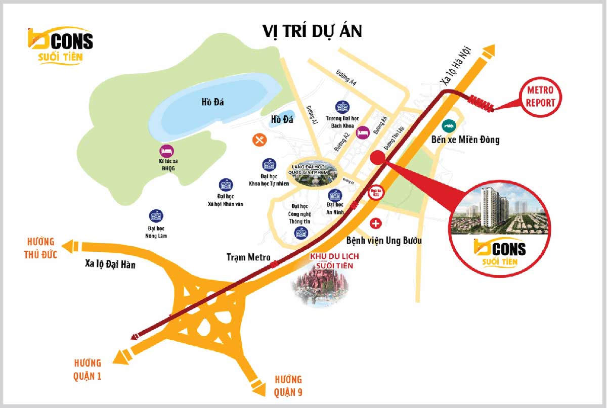 Vị trí Dự án Bcons Suối Tiên