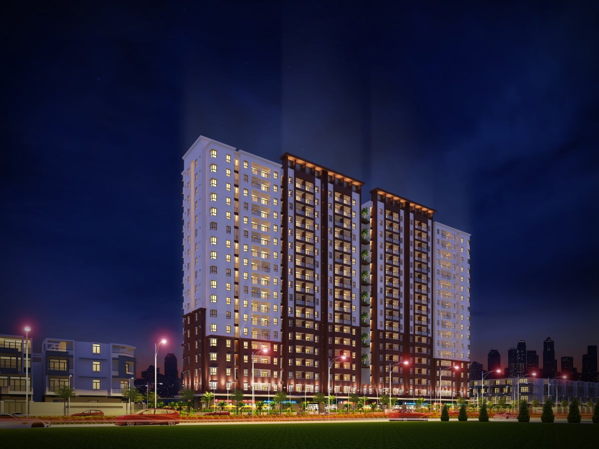 Phối cảnh căn hộ The parkland Q12