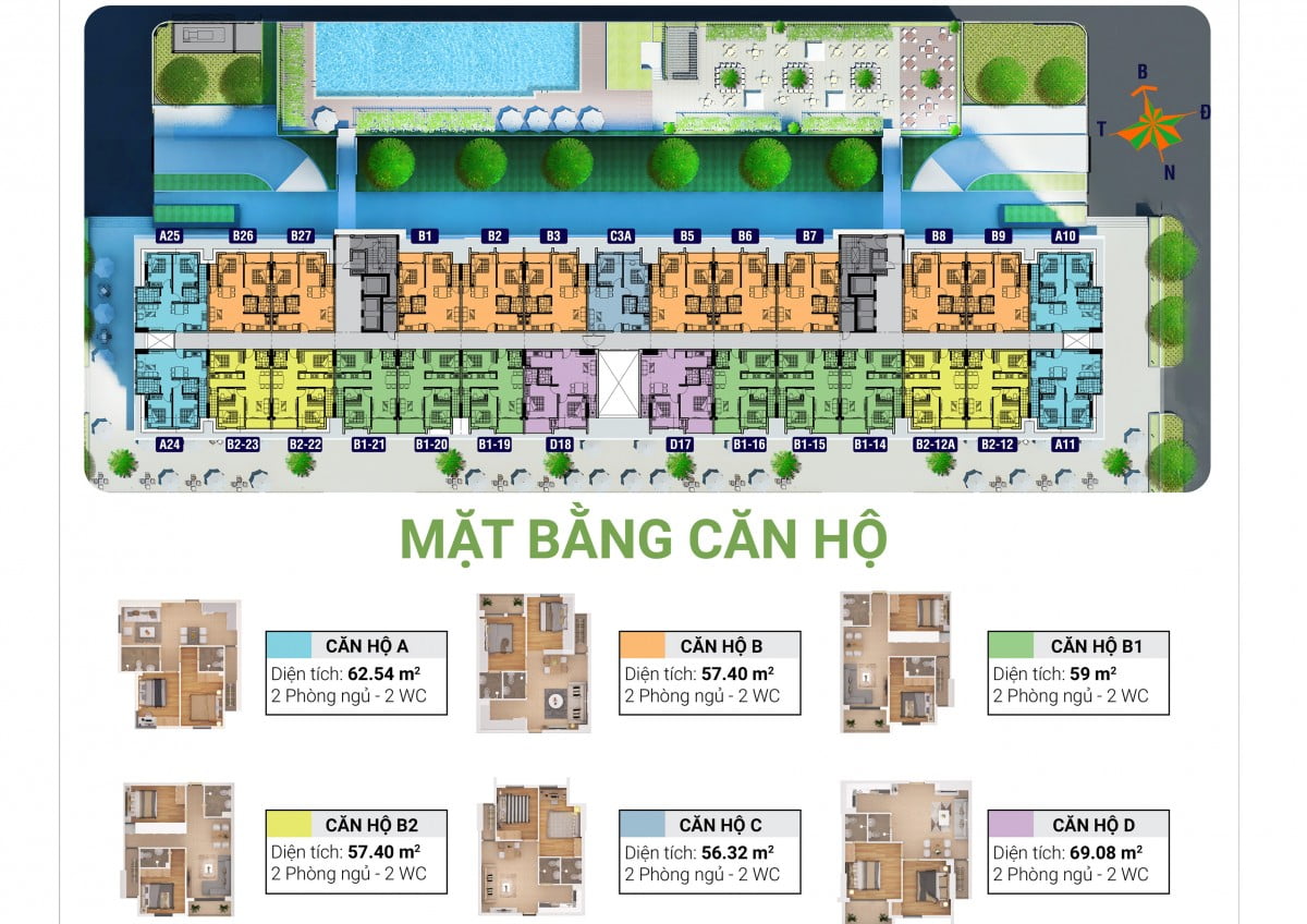 Mặt bằng thiết kế dự án The Parkland Q12