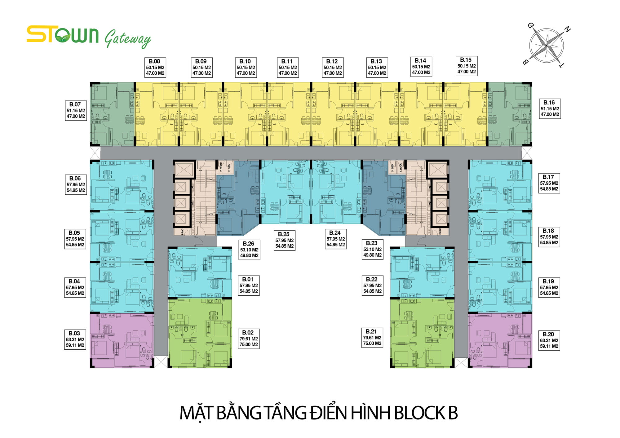 Mặt bằng Thiết kế block B Stown GateWay