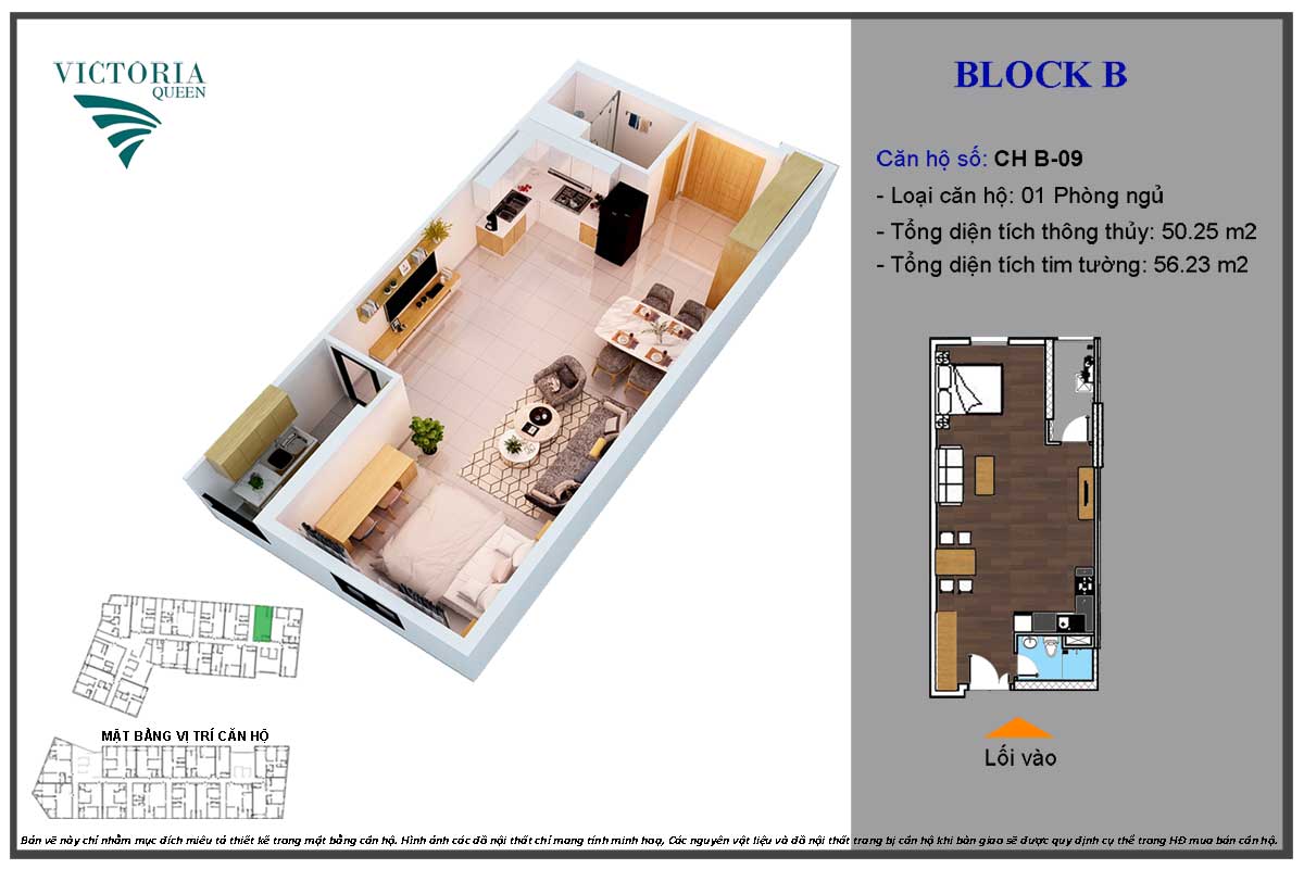 Thiết kế Căn hộ CH B-09 Block B Victoria Queen