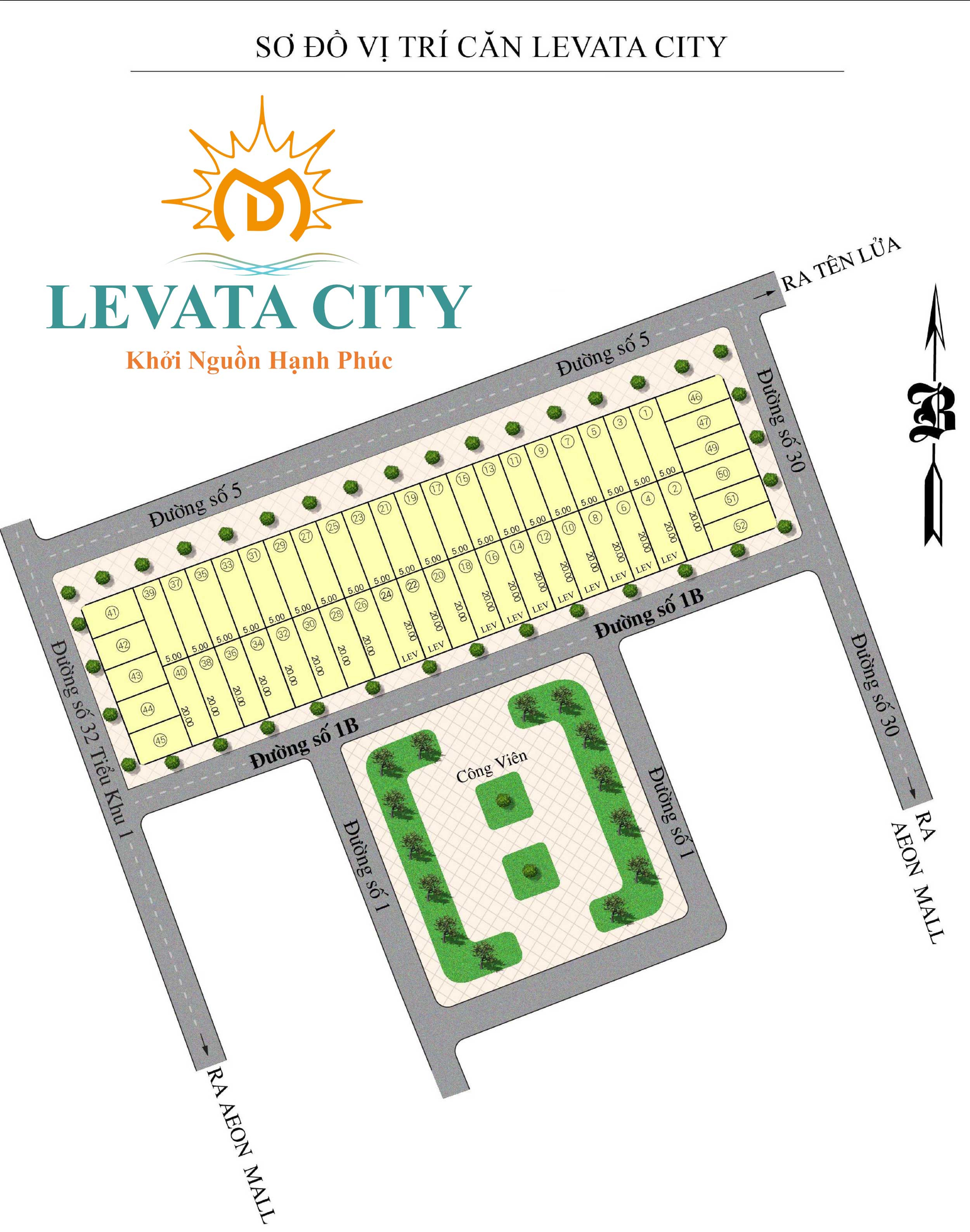 Mặt bằng Phân lô Nhà Phố Levata City Bình Tân