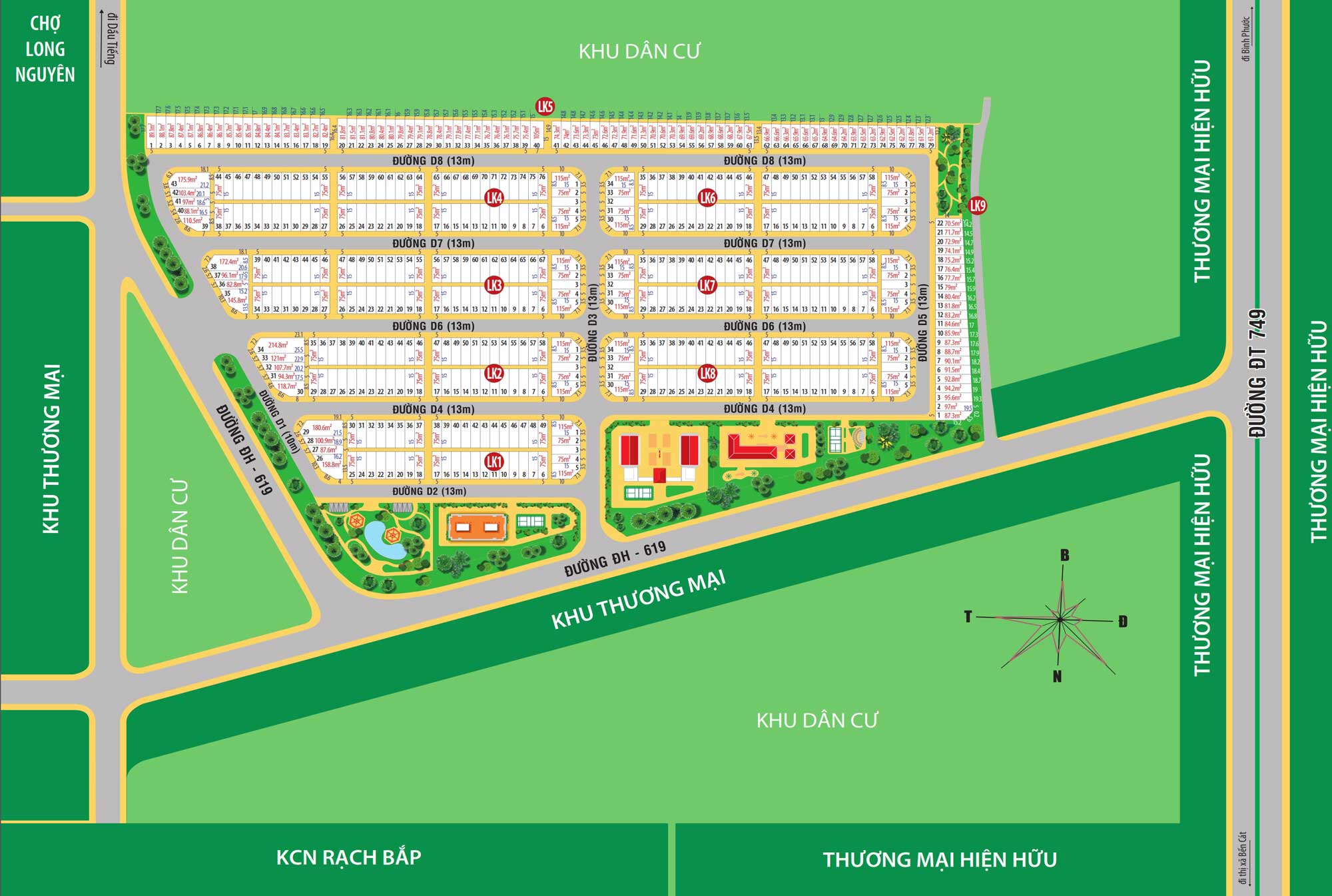 Mặt bằng phân lô Dự án The Eden City Bình Dương