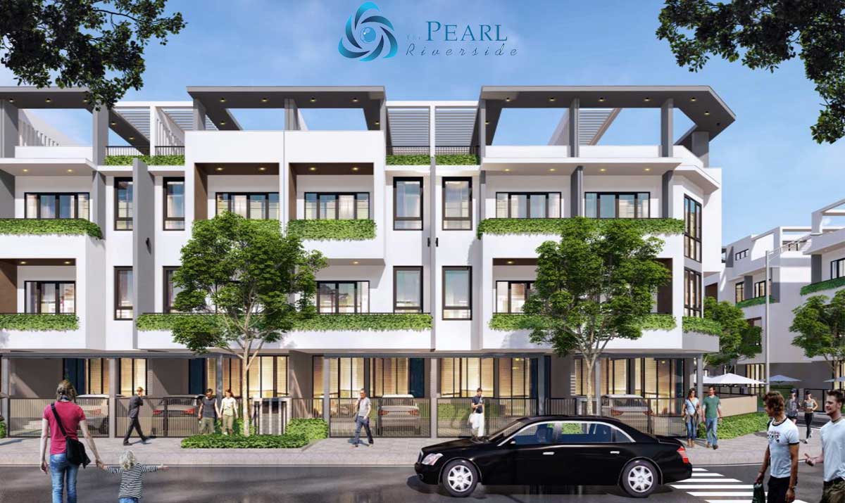 Phối cảnh Căn góc The Pearl Riverside Bến Lức Long An