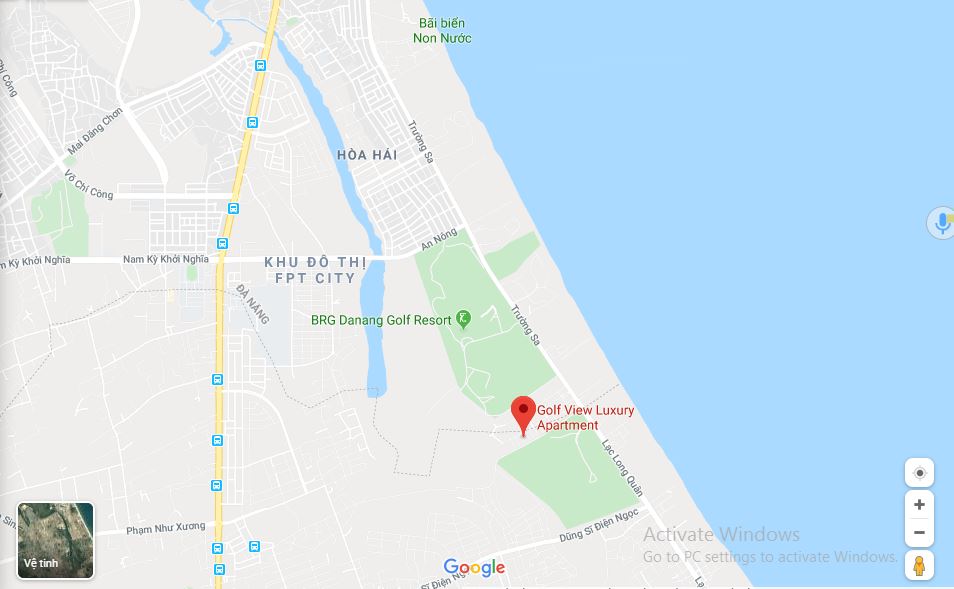 Vị trí trên google maps Dự án Căn hộ Golf View Luxury Apartment Đà Nẵng