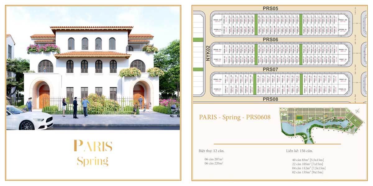 Phân khu The Paris – Spring – Dãy 06 đến 08