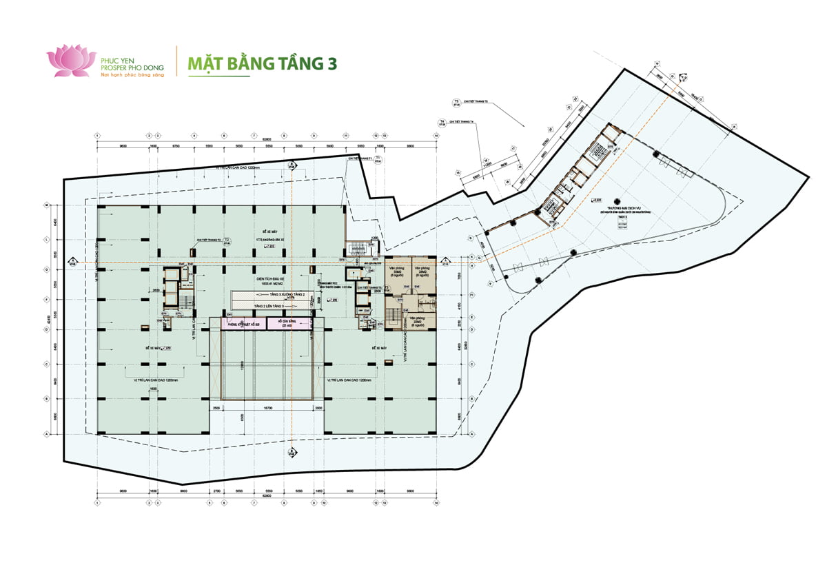 Mặt bằng Tầng 3 Dự án Phúc Yên Prosper Phố Đông Thủ Đức