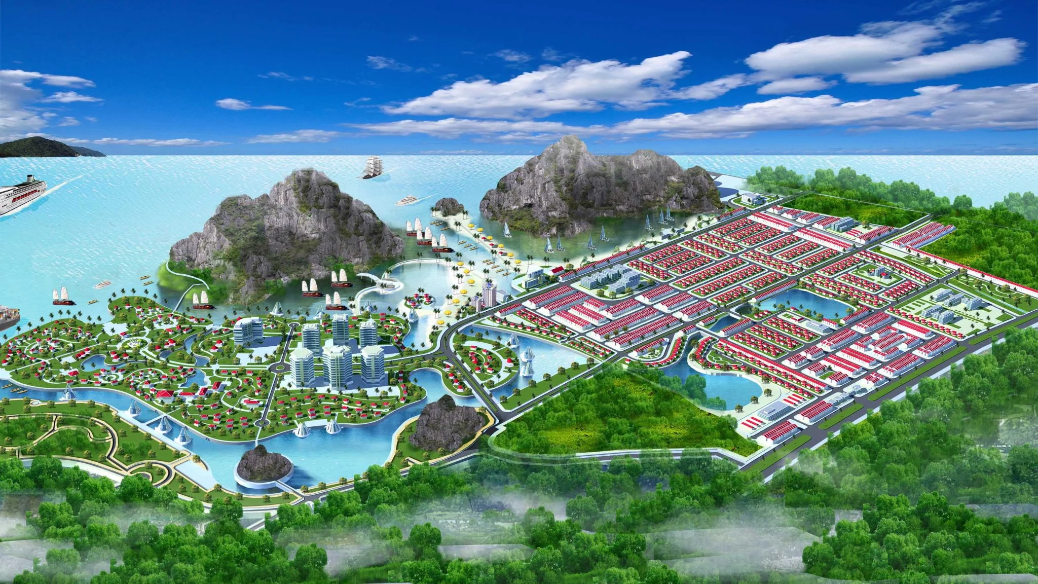 Phối cảnh dự án Sentosa Bay Cẩm Phả Quảng Ninh