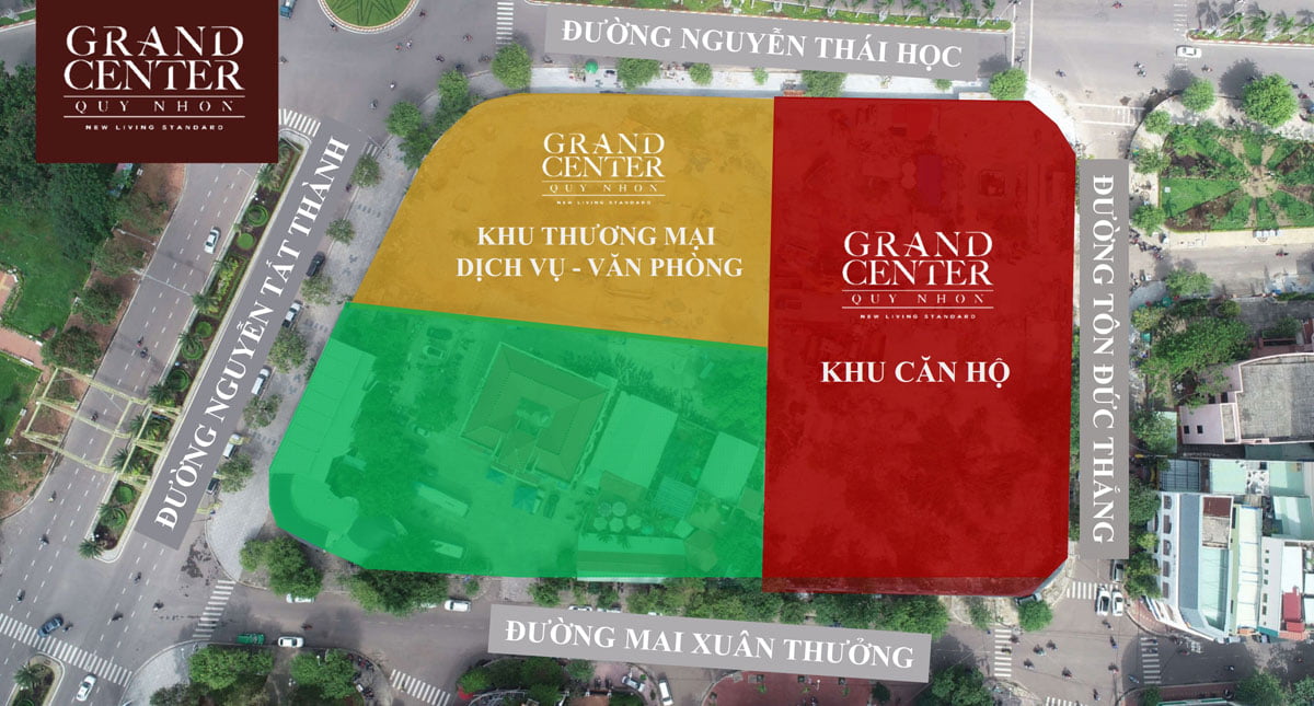 Các Phân khu Dự án Grand Center Quy Nhơn Bình Định