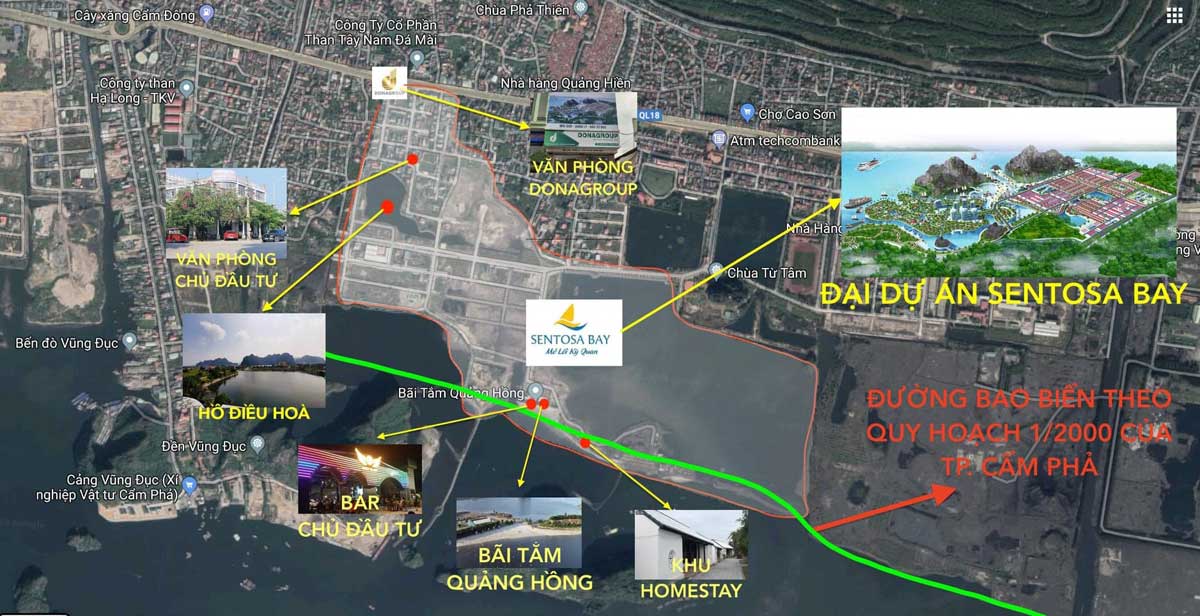 Vị trí dự án Sentosa Bay Cẩm Phả Quảng Ninh