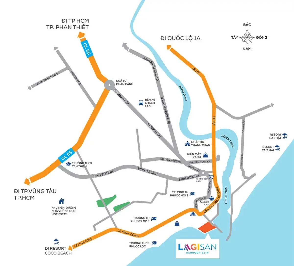Vị trí Dự án Khu đô thị Lagisan Harbour City La Gi Phan Thiết